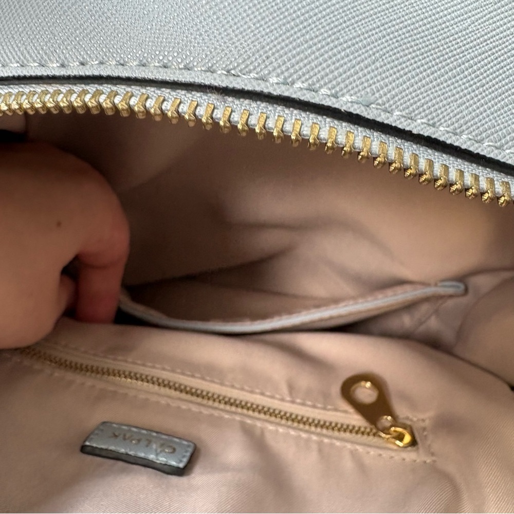 CALPAK Kaya Faux Leather Light Blue Backpack - Picture 10 of 13